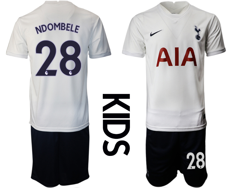 Youth 2021-2022 Club Tottenham home white #28 Nike Soccer Jersey